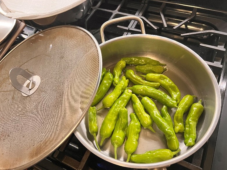 cooking shishitos