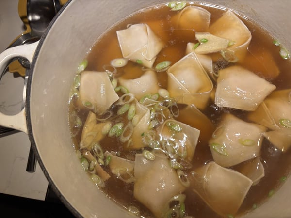 Cooking wontons