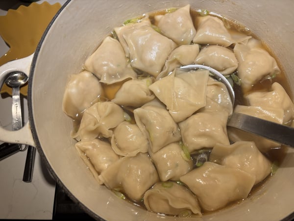 Cooking wontons