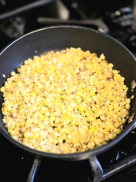 Corn in pan