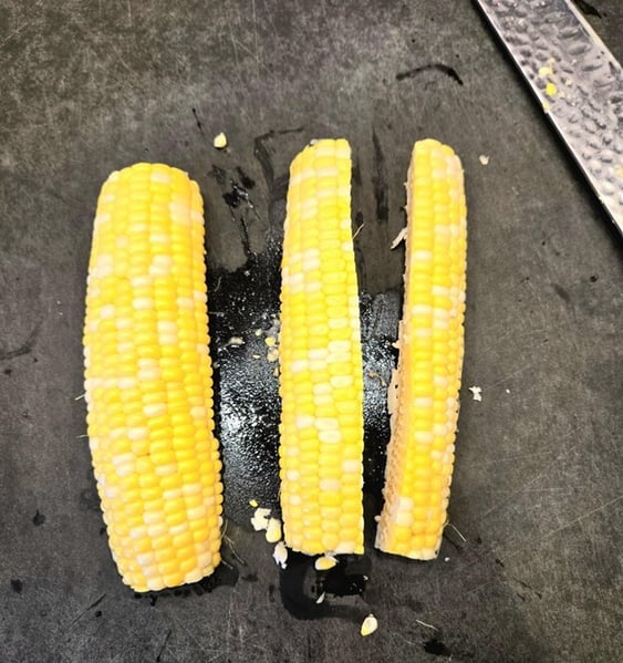 Corn laid on its side