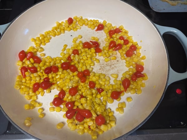 Corn and peppers