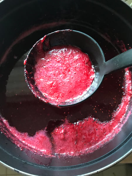 cranberry pepper jelly foam