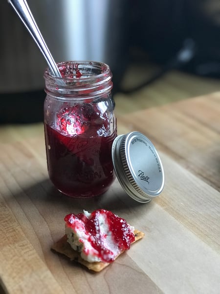 cranberry pepper jelly with ricotta cheese dip