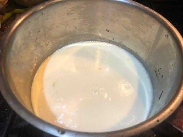 cream in pot