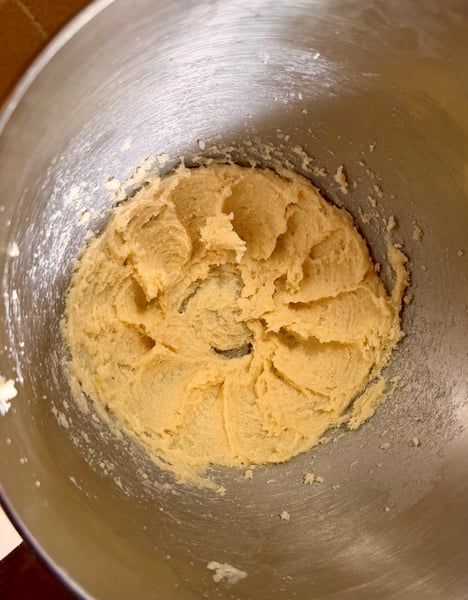 Creamed butter and sugar