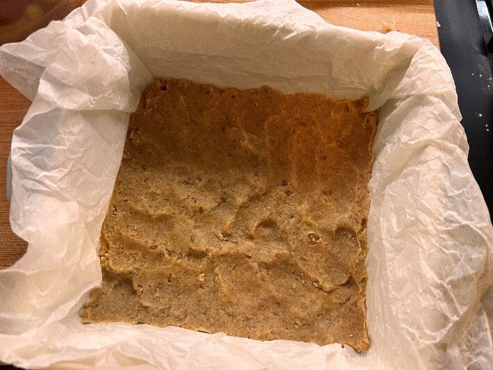 Crust pressed into pan