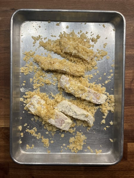 Crusted fish tray