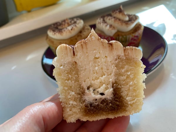 cupcake cut in half