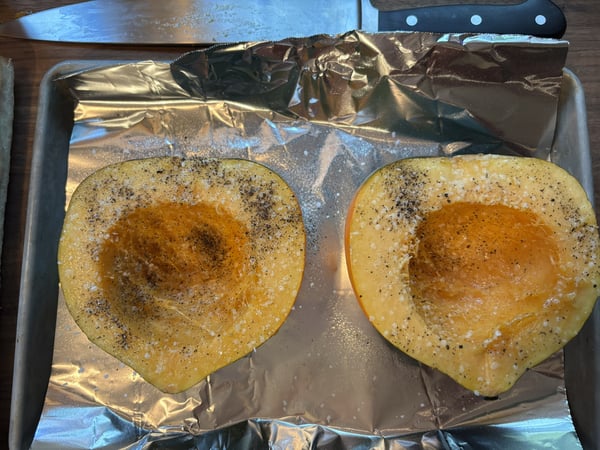 Cut and seasoned squash