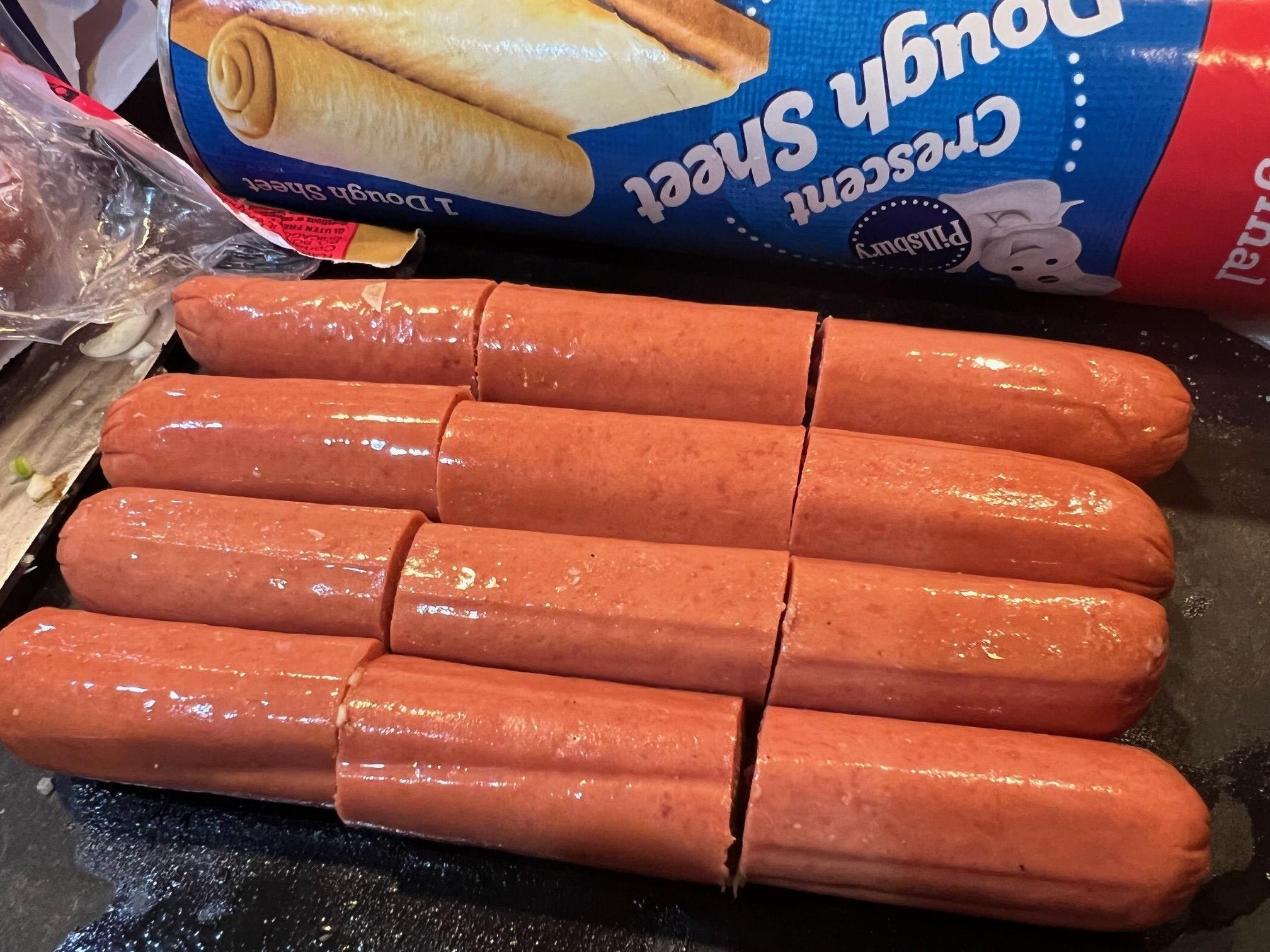 Cut Hot Dogs