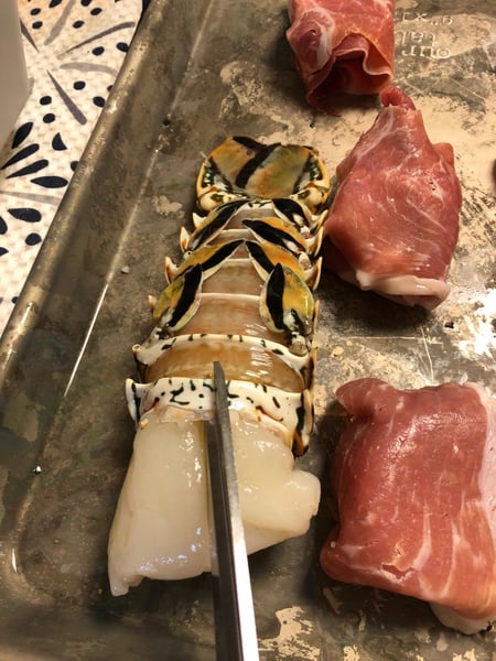 cut lobster tail