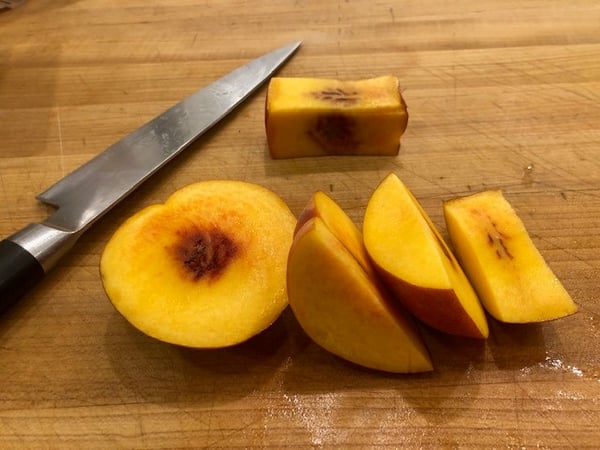 cut peaches