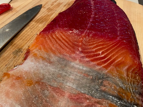 Cut salmon