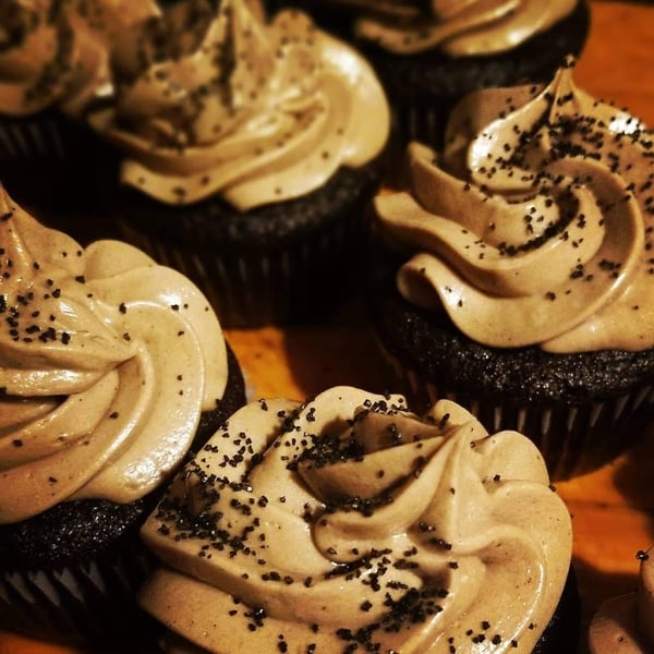 dark and milk chocolate cupcakes