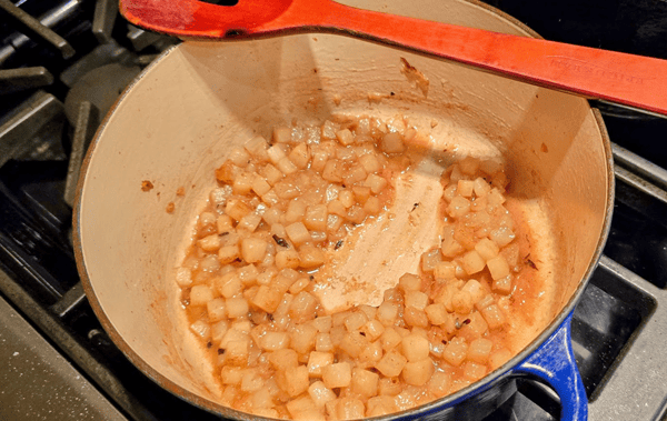 Deglazing potatoes