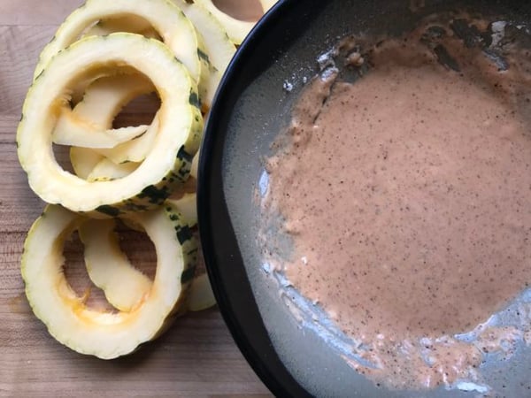 delicata squash batter and cut