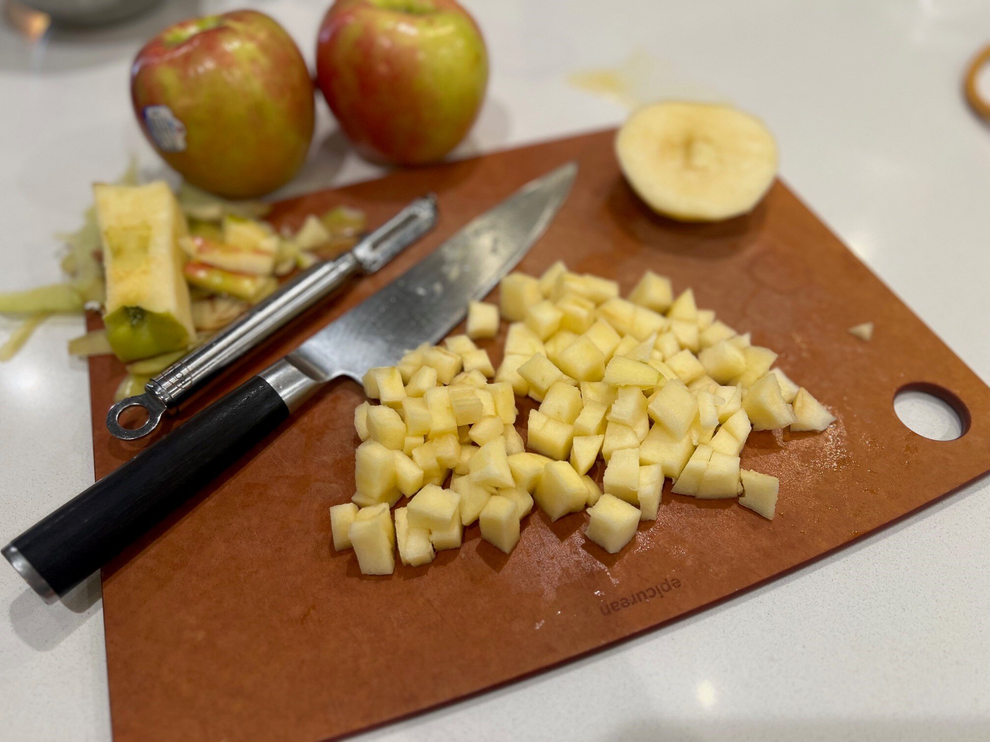 Diced apples