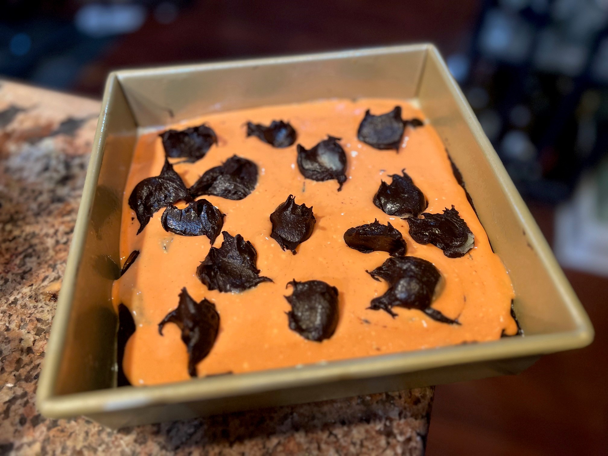 dollop remaining brownie batter