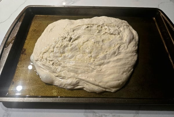 Dough on tray