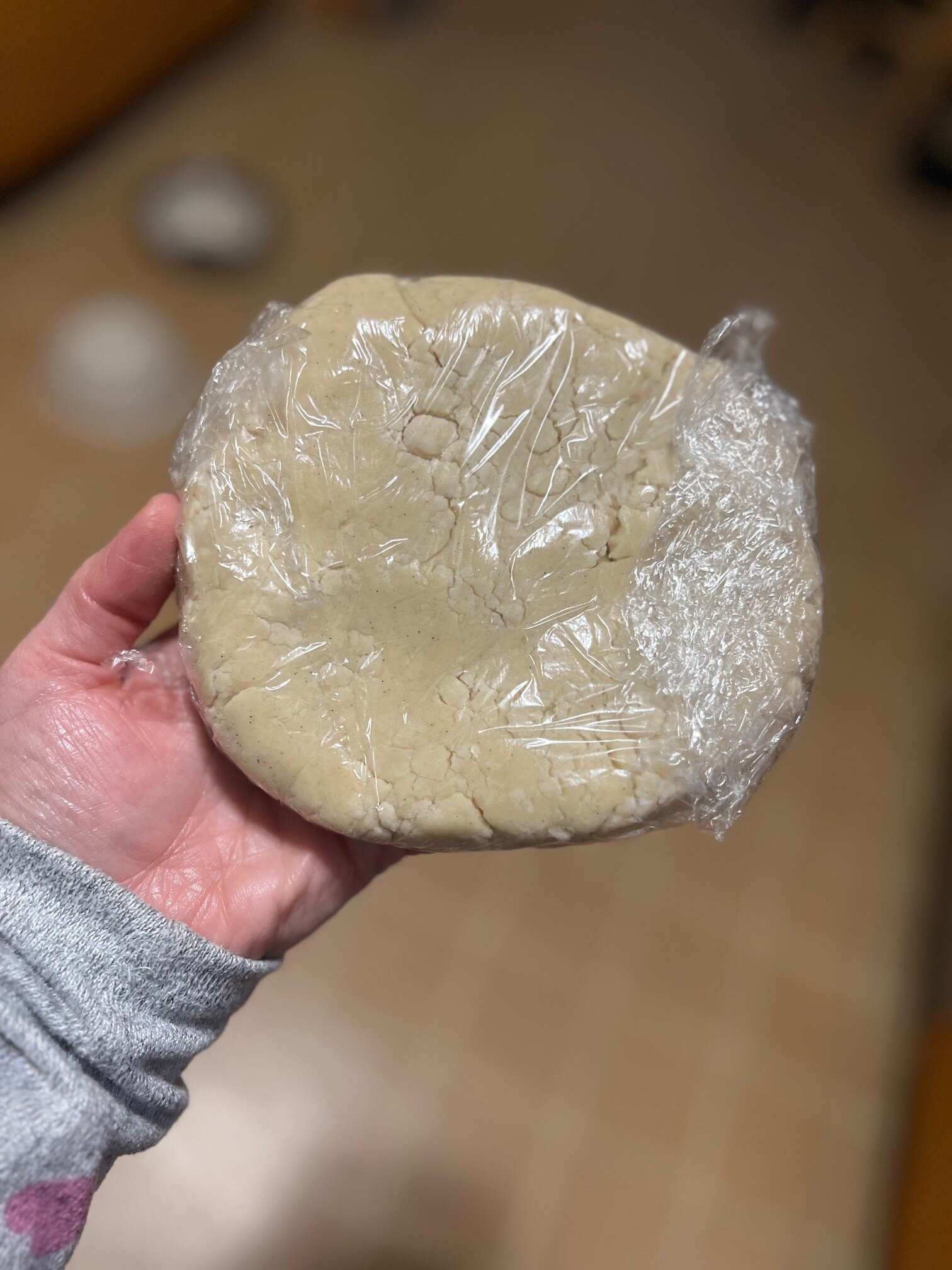 Dough wrapped for fridge