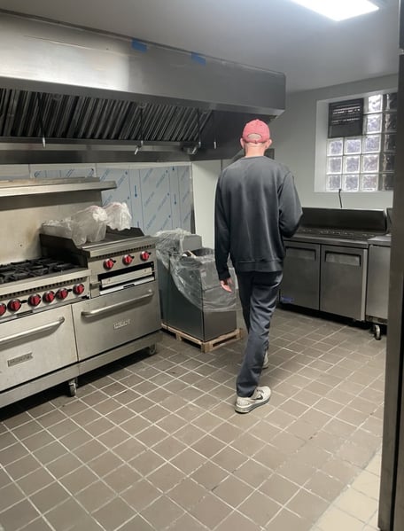 Drake in kitchen