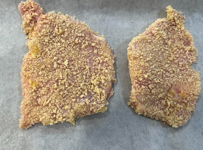 Dredged pork chops