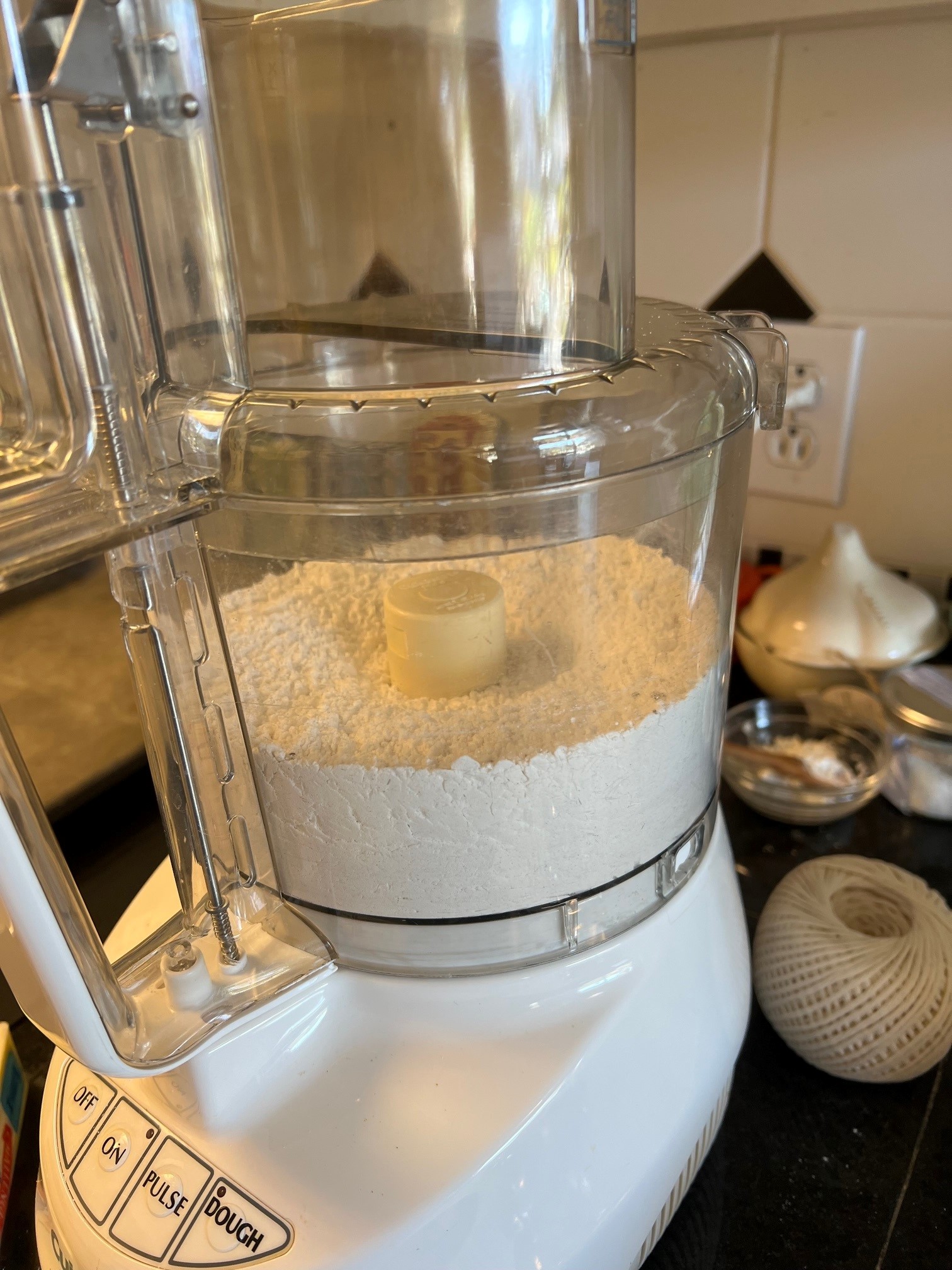 dry ingredients in processor