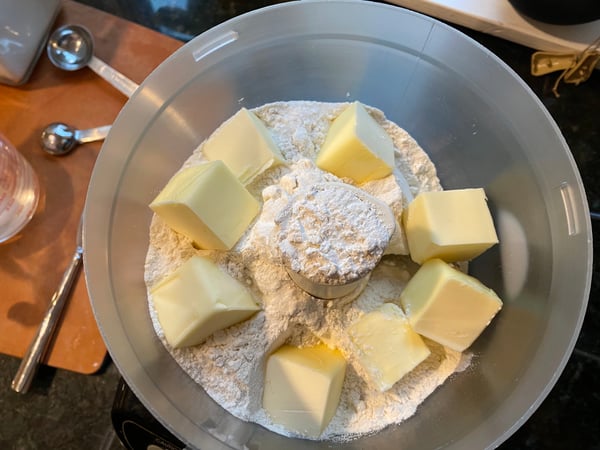 dry ingredients with butter