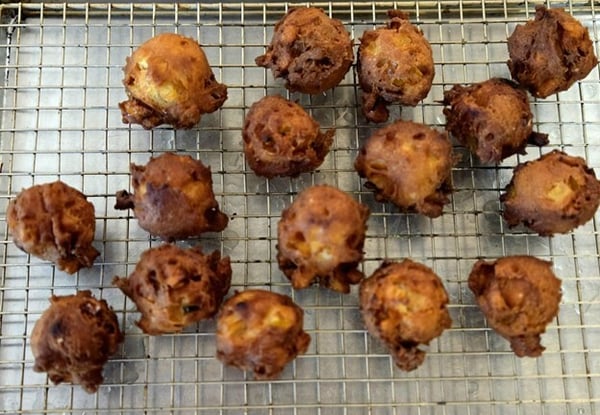 Draining fritters