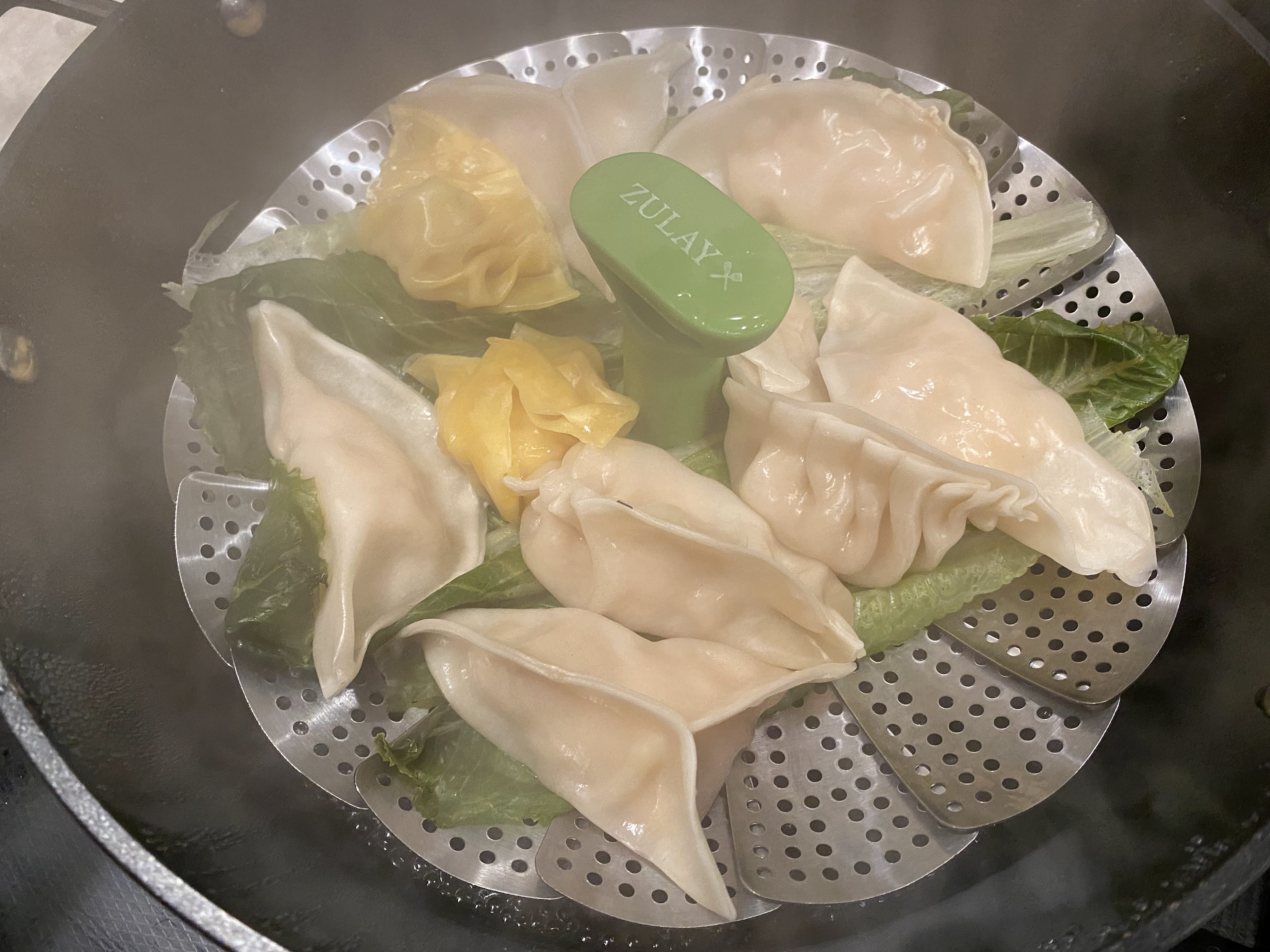 Dumplings on steamer