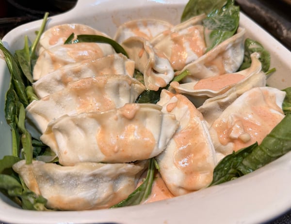 Dumplings with sauce