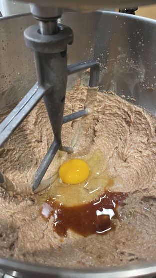 egg and vanilla to batter