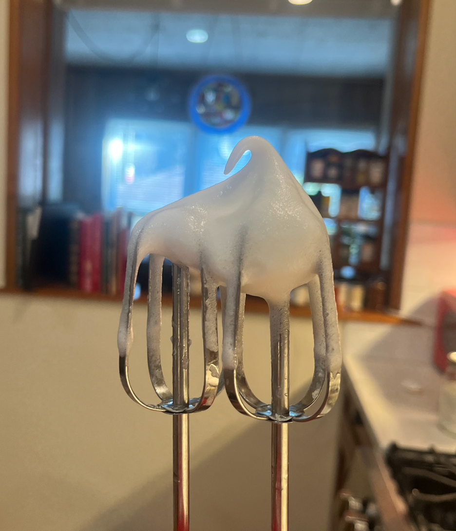 Egg whites soft peaks