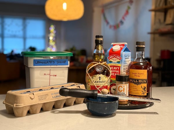 Eggnog mise en place