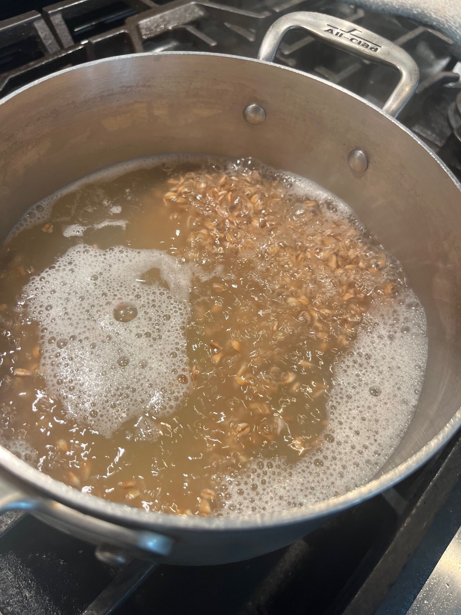 Boiling farro