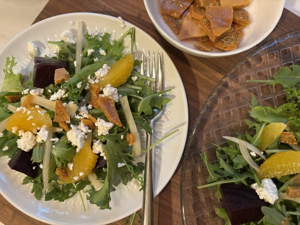 Fennel brittle on salad