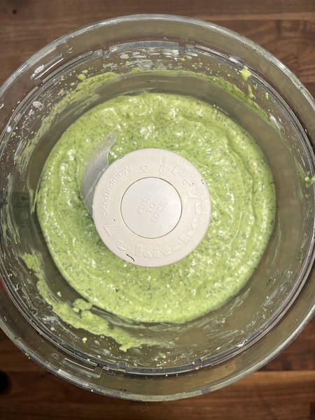 Green whipped feta