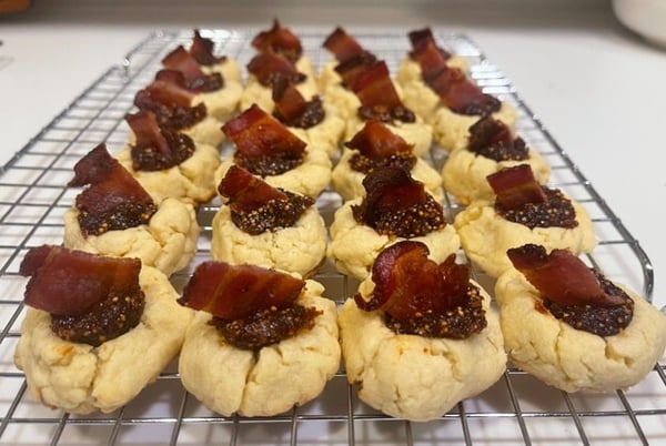 Fig and bacon thumbprint cookies