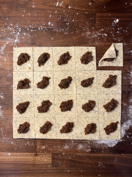 Filled squares first fold