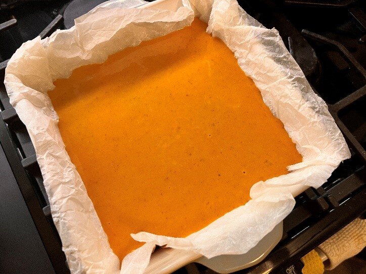 Pumpkin filling in pan