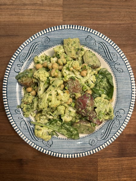 Finished green salad plate