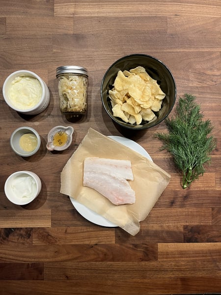 Fish and sauce mise