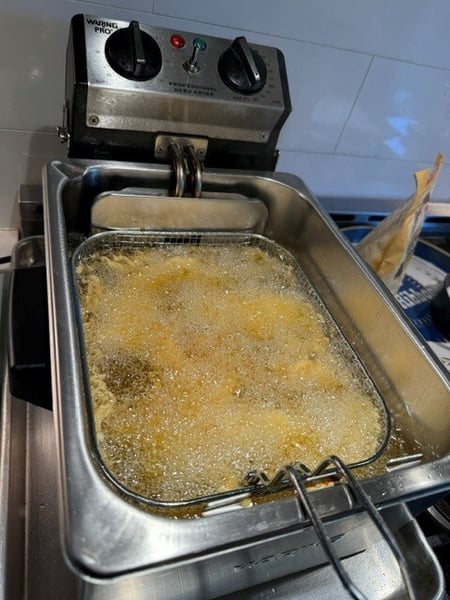 Fish in fryer