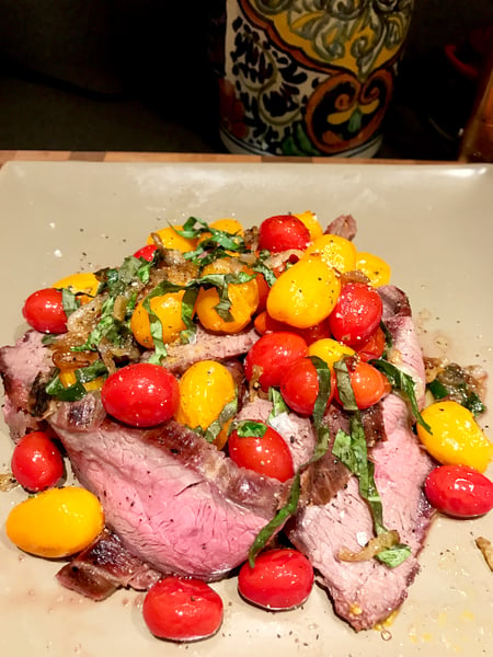 flank steak with tomatoes