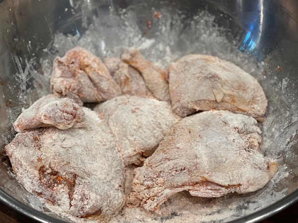 flour the chicken 2