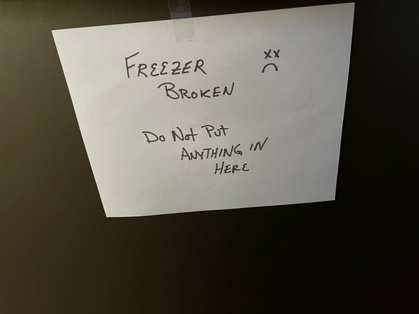 freezer sign