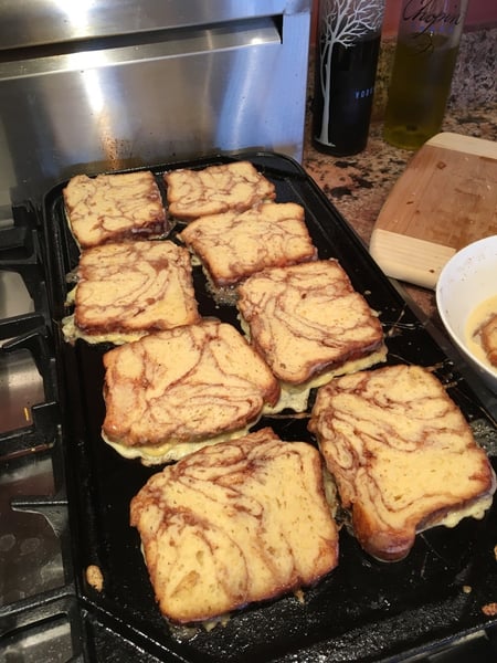 french toast on griddle