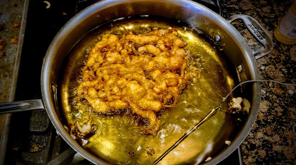 funnel cake frying