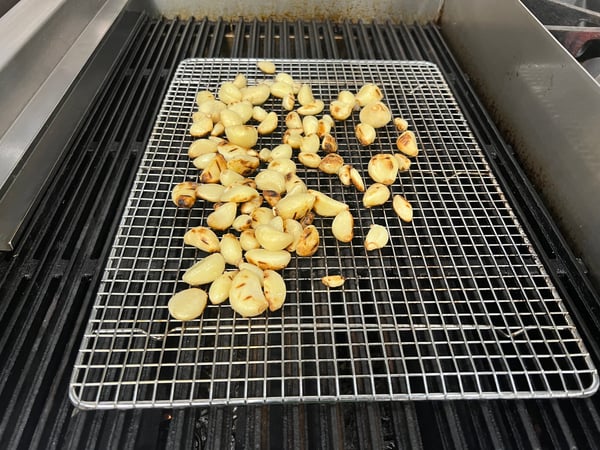 Garlic on tray